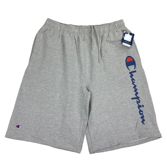 Champion Mens Big & Tall Fleece Script Logo Shorts Gray XLT - Picture 1 of 4